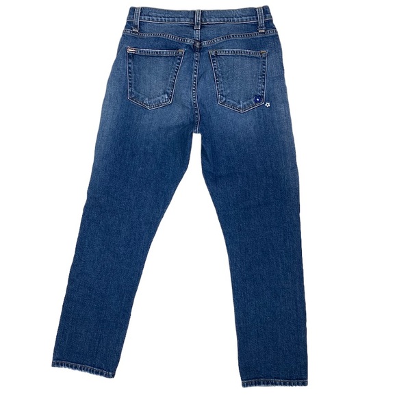 AO.LA Floral amazing high rise Girlfriend Slim Blue Jeans Size 27 - Picture 3 of 12